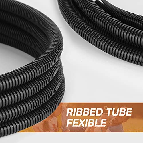 ZhiYo 20FT 3/8" Wire Loom Split Tubing Auto Wire Conduit, Black - Image 5