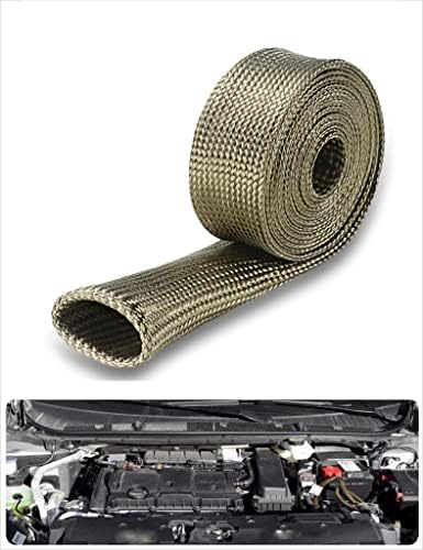 Wire Heat Shield Automotive Heat Shield Sleeve Fuel Line Heat Shield Titanium Auto Hose Spark Plug Wire Cover Protectors Boots Roll 2500 Degree for Car&Auto Wire Loom Brake Cable(3/4" I.D.X10FT) - Image 6