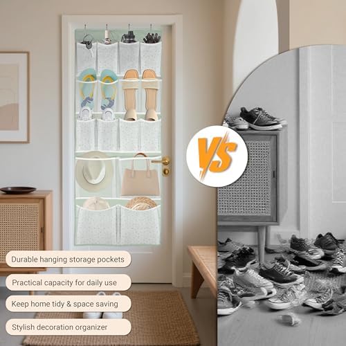 16 Pockets- Over Door Hanging Storage Organizer with 4 Kinds Pouch,Behind Closet Hanging Shelf Holder for Sock,Hat,Underwear,Travel Outfit,Shoes,Back of Door Space-saving Organization for Home,Dorm,RV - Image 5