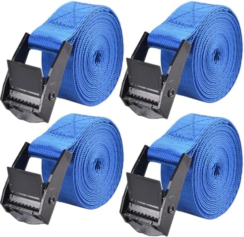 4PCS Tie Down Straps with Adjustable Buckles, 59"x1" Heavy Duty Cam Buckle Lashing Straps for Cargo, Trucks, Luggage, Trailer, Motorcycle (Dark Blue) by findtherighttoolforyou