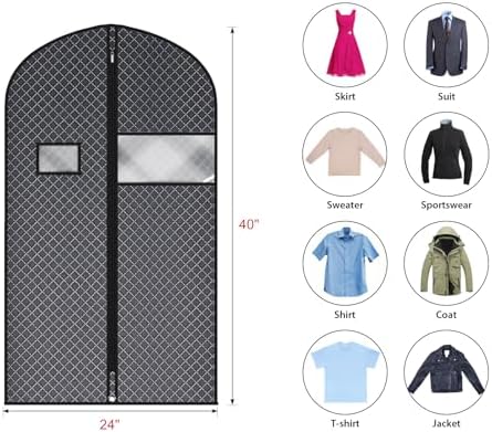 Univivi Suit Bags for Closet Storage and Travel, 40 Inch, 10 Pack, Black - Image 2