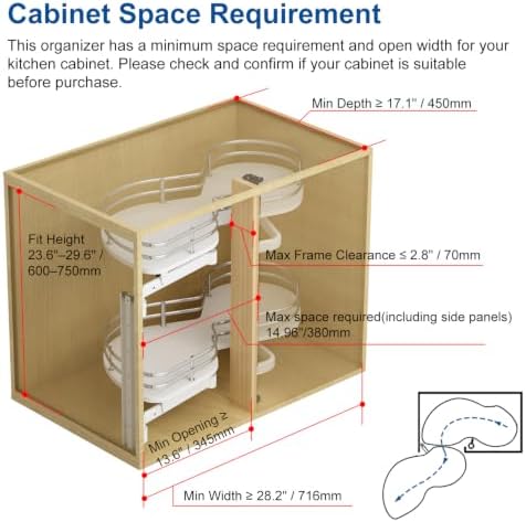 VADANIA Blind Corner Pull Out Organizer, 32" Left Swing Cabinet - Image 2