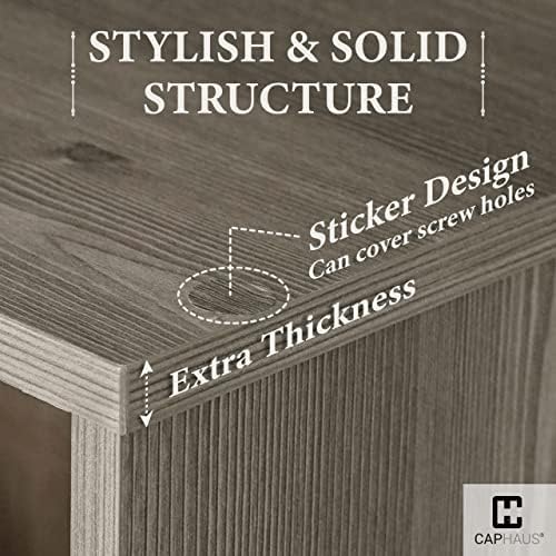 CAPHAUS Sturdy Room 11-Inch Cube Storage Organizer Shelf, with Thick Exterior Edge, Storage Shelf Divider w/Back, Bookcase, 8-Cube, Rustic Grey Oak - Image 4