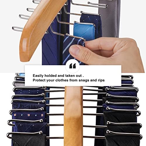 Tie Hanger 24 Hooks Tie Racks For Men Closet, Tie Rack With Upgraded 360°Rotating,Tie Hangers For Men,Tank Top Hanger,Neck Tie organizer,Belts Scarves Accessories for Bras,Tank Tops,Camisoles… - Image 4