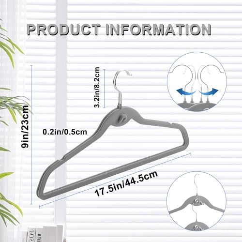 Multi-Color Velvet Hangers 50 Pack with Cascading Hooks, Non-Slip Black, Pink, White, Grey, and Purple Velvet Hangers for Clothes, Suits, and Coats - Image 5