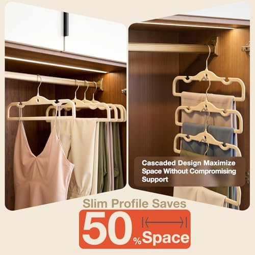 Velvet Pants Hangers 20 Pack Velvet Hangers Non Slip,for Pants Coat - Image 3