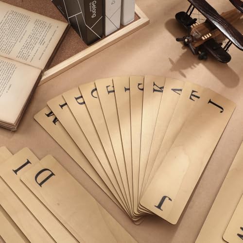 26 Pcs Wooden Alphabet Book Dividers A-Z Bookshelf Organizers - Image 4