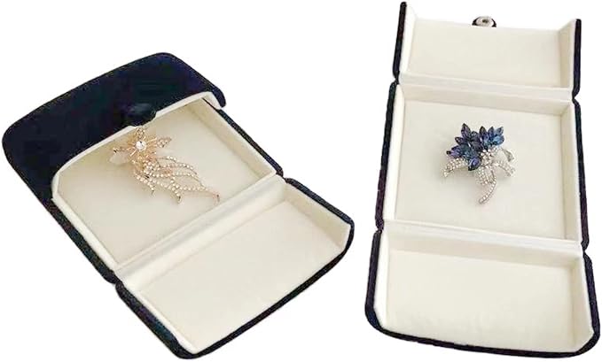 Navy Blue High End Luxurious Velvet Jewelry Box for Brooch Honorary Pin Badge Box Special Presentation Premium Grade Unique Design (Jewelry is not included)