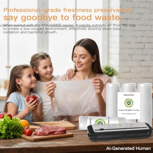MEGAWISE Vacuum Sealer Bags 25 Count, 11x14" BPA-Free Embossed Bags - Image 3