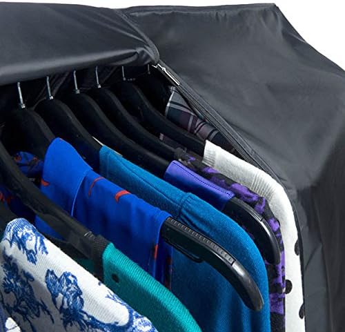 HANGERWORLD 6ft Large Black Clothes Rack Cover with 2 Zippers - Waterproof Nylon, Breathable, Dust Protector for Storage (Garment Rack Cover ONLY) - Image 5