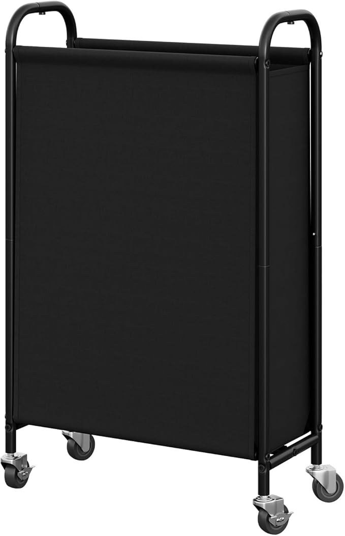 GRANNY SAYS 80L Slim Laundry Hamper with Silent Brake Wheels, Sturdy Metal Frame & Handle, Rolling Laundry Basket for Laundry Room, Bedroom, Bathroom, or RV – Great for Singles or Couples, Black