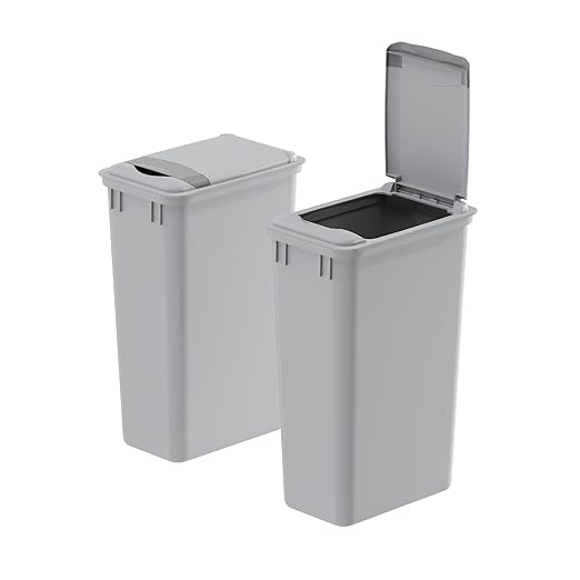 Dowell Wastebasket Trash Can Container, Plastic Garbage Bin, Stackable, for Kitchen, Office, Home & Commercial Use, Fits Under Sink/Desk - Grey (1, 50 QT LID Only)