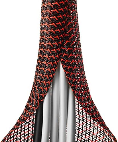 ZhiYo Cable Sleeve, 6.6ft - 4/5 inch, Black - Red by ZhiYo