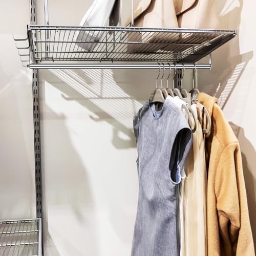 Threehoney 2 Pack Wire Shelving Garment Hanger Bar, Silver, 48 Inch - Image 5