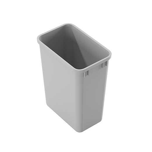 Dowell 35Qt Wastebasket Trash Container, 9Gal, Plastic, Stackable, for Kitchen/Bathroom/Office, Fits Under Sink/Desk - Grey (1, 35 QT)