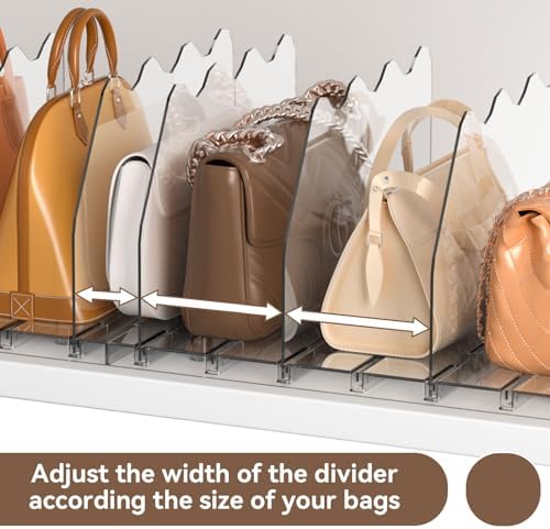 SOYO Adjustable Shelf Dividers for Closet, Purse Organizers for Bag, Clear - Image 3