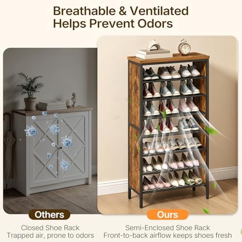 YATINEY 8-Tier Tall Shoe Rack, Large Shoe Storage Organizer for Closet - Image 6
