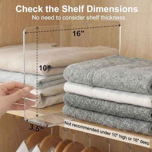 SortNStore Shelf Dividers Closet Organization: 10" Tall x 16" Deep (Deeper) - Image 2