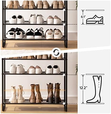 HOOBRO 10-Tier Shoe Rack for Entryway, 39.4" L Shoe Storage Organizer, Large Capacity Shoe Shelf for Closet, Front Door Entrance, Hallway, Holds 45-50 Pairs of Shoes, Rustic Brown BF171XJ01 - Image 3