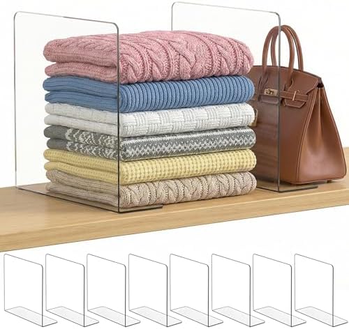 SortNStore Shelf Dividers Closet Organization: 12" Tall x 12" Deep (Taller) by SortNStore