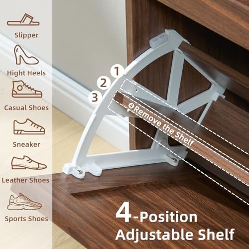 LEYAOYAO Shoe Cabinet Storage for Entryway with 2 Flip Drawers - Image 3