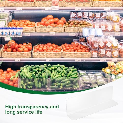 uxcell 6pcs Clear Shelf Dividers, 8"x2.4" Plastic L-Shaped Shelf Separator, Transparent Organizer Divider for Supermarket Store Commodity Classification - Image 5