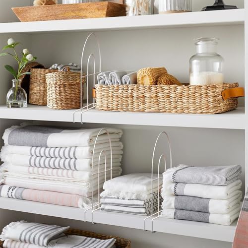 12-Pack 12" Tall Metal Shelf Dividers for Wood Closet Shelves - Image 3