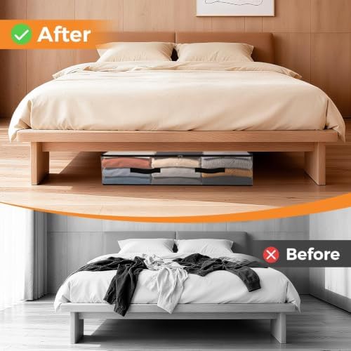 2 Pack Under Bed Storage Bags, 75L Foldable Clear Containers with Handles - Image 6