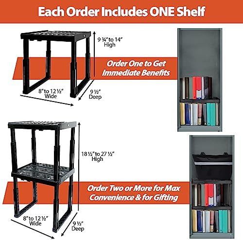 Piffny Locker Organizer Shelf， Adjustable Width and Height, Stackable, Ideal Locker Shelf for School, Office, Gym Lockers, or Even Kitchen Cabinets & Under Sink Organization (Magenta) - Image 4
