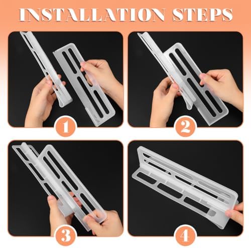 Homoyoyo Refrigerator Divider 2 pcs Plastic Fridge Shelf Divider Board Refrigerator Organizer for Food Classification Freezer Separator Easy Install Kitchen Storage Accessory - Image 6