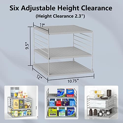 2 PACK Cabinet Organizer- Divided Compartment Holder for Foil and Plastic Wrap- Upgraded Pantry Organizers and Storage for Kitchen(Gray) - Image 3