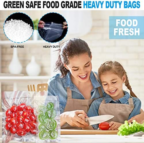 CANLENPK 9.8x13.8 Inch/25x35cm Vacuum Food Seal Bags,Large Food Vacuum Storage Sealer Bag,Seal Meal Snack Fruit Nut Tea Cookie Bean,Boil Steam Heat Freezer Sous Vide Vacum Bag (100PCS) - Image 6