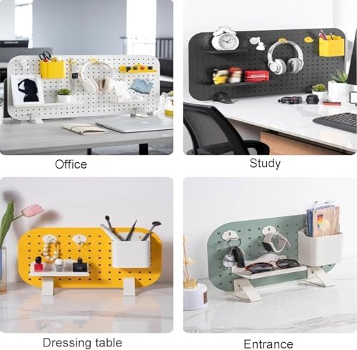 1pc Custom Solid Wood Pegboard Desk Divider & Organizer Set - 78x38cm with Accessories for Office & Gaming(Black) - Image 6