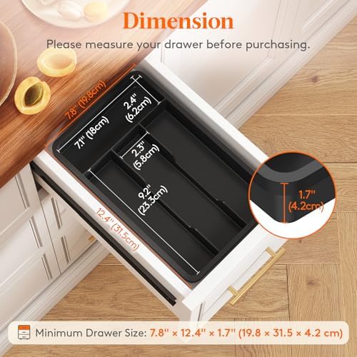 Lifewit Silverware Drawer Organizer Tray, Cutlery Storage for Kitchen - Image 2