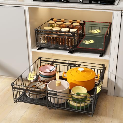 NETEL 1 Pack Expandable Pull Out Cabinet Organizer, 16.5" Deep by NETELOfficial