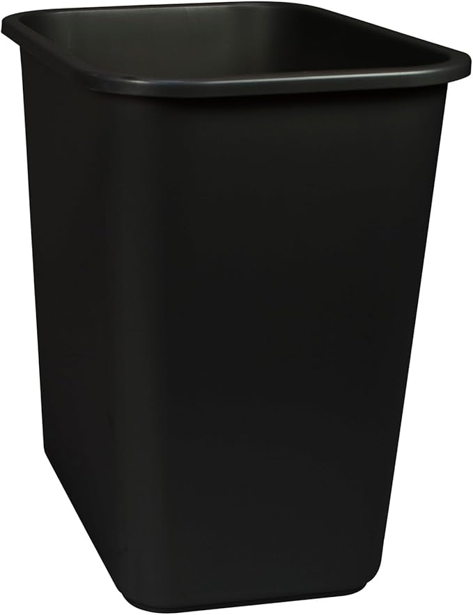 Storex Medium Waste Basket, 15 x 10.5 x 15 Inches, Black, 1 Count (00710A24C)