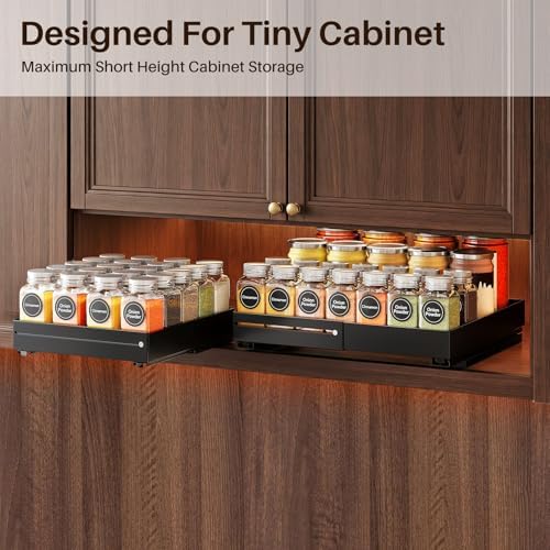 SNTD Pull Out Spice Rack Organizer for Inside Cabinets, Expandable,1-Pack - Image 4