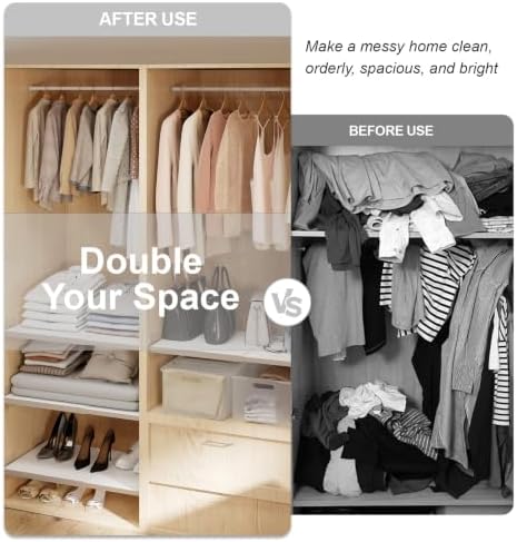Cream White Adjustable Shelf for Closet (L: 31.5-59.in W：11.81 in) - Image 6