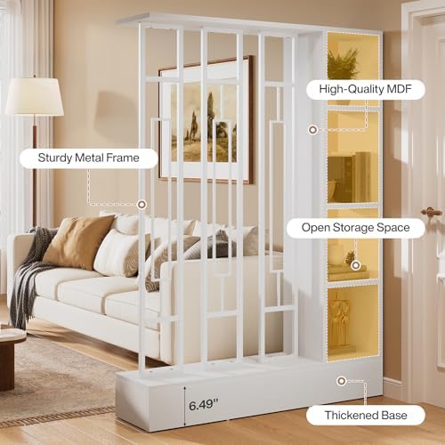 Tribesigns Room Divider with Shelves, 71" Freestanding Storage Room Divider - Image 6