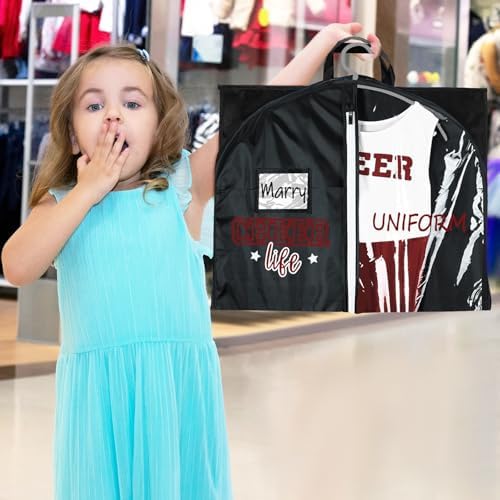 Blushtier 40" Cheer Uniform Garment Bag Cheerleading, Black,Red - Image 6