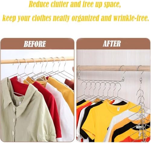 4 Pack Space Saving Hangers for Clothes Metal Hanger Organizer - Image 6