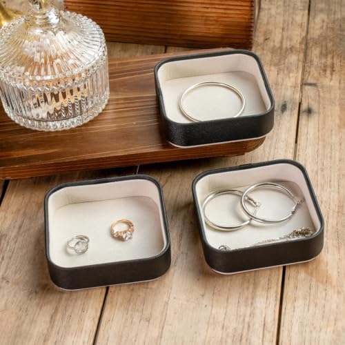 3 Pack Small Jewelry Trays Leather Stackable Ring Dish Organizer for Drawer - Image 3