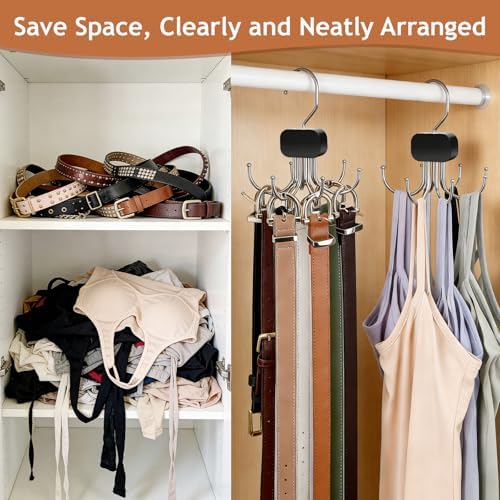 3 Pack Belt Hanger for Closet Organizer, Tie Hangers for Closet Storage - Image 3