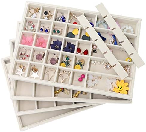Stratalife 40 Grid Velvet Jewelry Organizer Tray, 13.8" x 9.4" x 1.2" - Image 2
