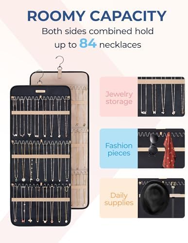 BAGSMART Hanging Necklaces Organizer Jewelry Holder, 1 piece, Large Black - Image 4