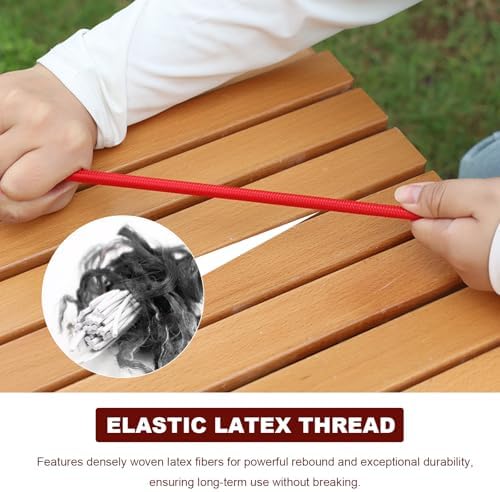 2 PCS 24 Inch Bungee Cords with Hooks, Heavy Duty Bungee Straps Elastic Cargo Tie Down Rope, Multi-Purpose Cord Sturdy Fastening Belt for Bicycle Outdoor Tent Luggage Rack (Red) - Image 3