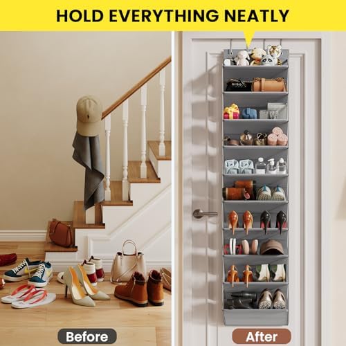 Mefirt XXL Clear Over the Door Shoe Organizer for Closet Fit 30 Pairs ﻿ - Image 6
