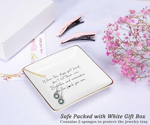 Funny Inspirational Quotes Gifts-Christmas Gifts for Woman,Rude Affirmations Reminder Present-Positive Motivational Encouragement Present,When the Days Get Hard-Jewelry Tray Trinket Holder Ring Dish - Image 2