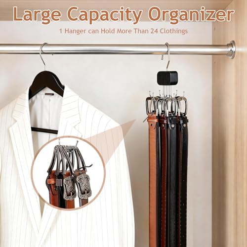 3 Pack Belt Hanger for Closet Organizer, Tie Hangers for Closet Storage - Image 5