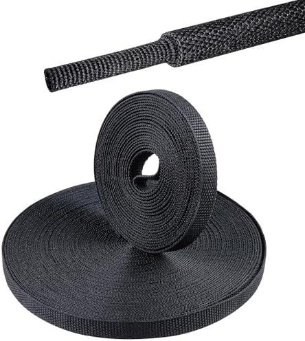 2 in 1 Heat Shrink Braided Sleeving Fabric Tubing 1/4"-22FT by Sunnarepoon